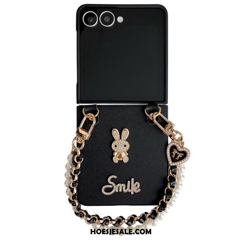 Hoesje Samsung Galaxy Z Flip 7 Smiley Bunny Met Armband