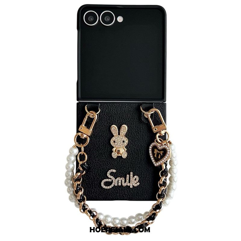Hoesje Samsung Galaxy Z Flip 7 Smiley Bunny Met Armband
