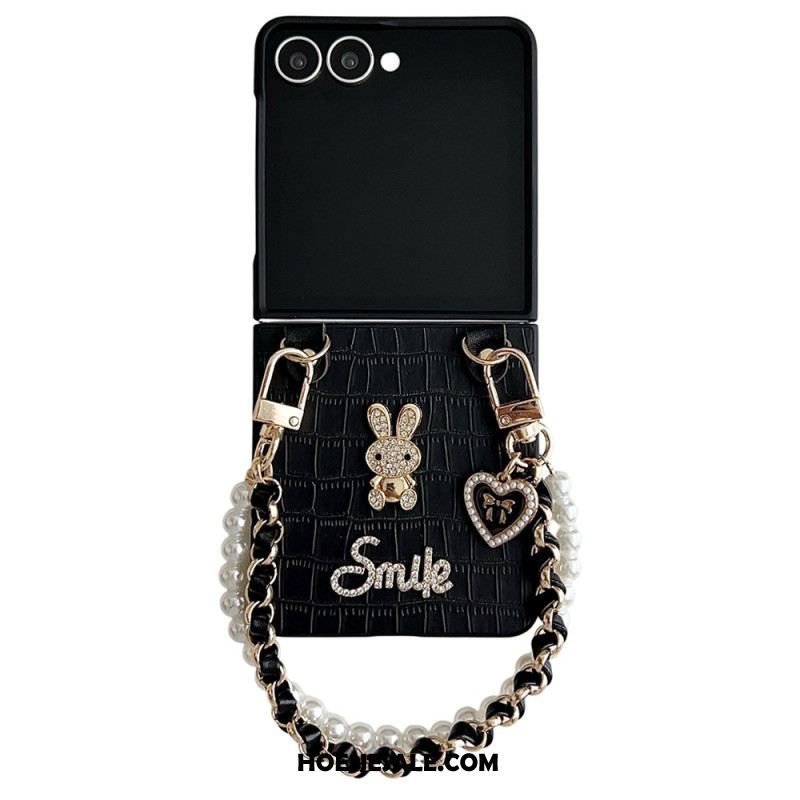 Hoesje Samsung Galaxy Z Flip 7 Smiley Bunny Met Armband