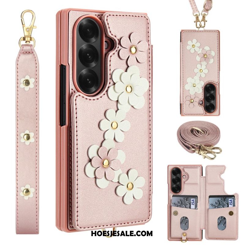 Hoesje Samsung Galaxy Z Fold 7 3d Bloemenkaarthouder En Standaard Bescherming Hoesje