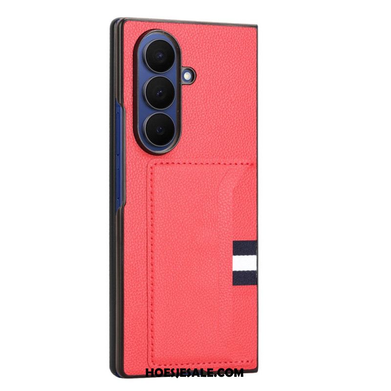 Hoesje Samsung Galaxy Z Fold 7 Lychee-textuur Met Kaarthouder