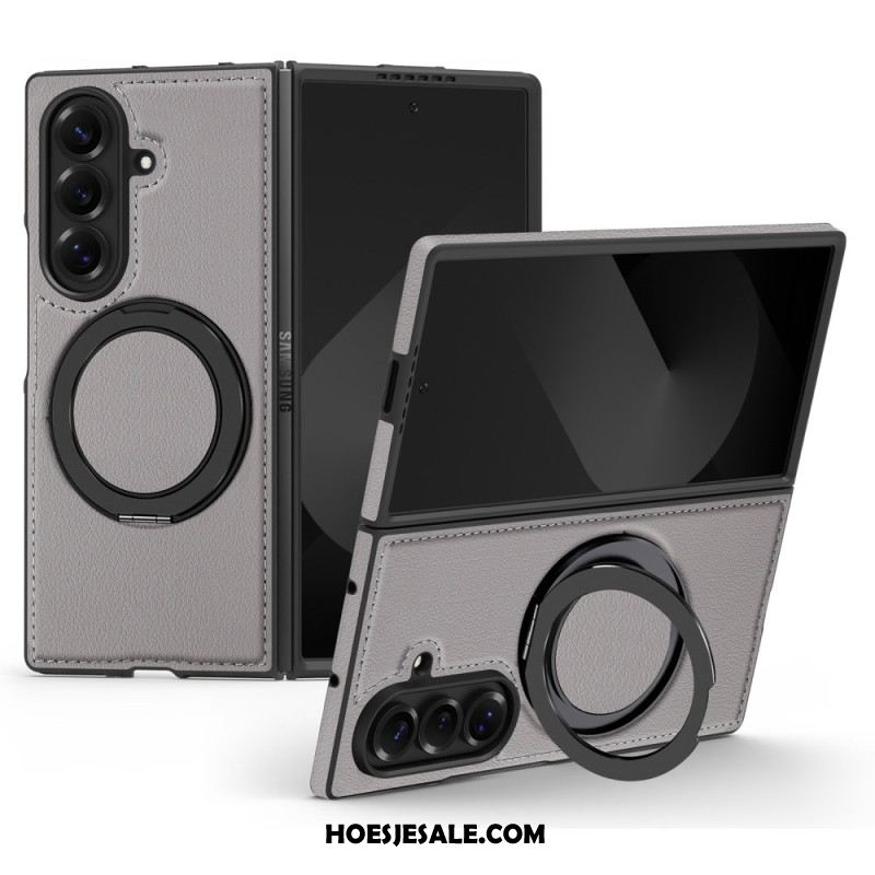 Hoesje Samsung Galaxy Z Fold 7 Magsafe-compatibel Lederlook Met Draaibare Ringhouder Bescherming Hoesje