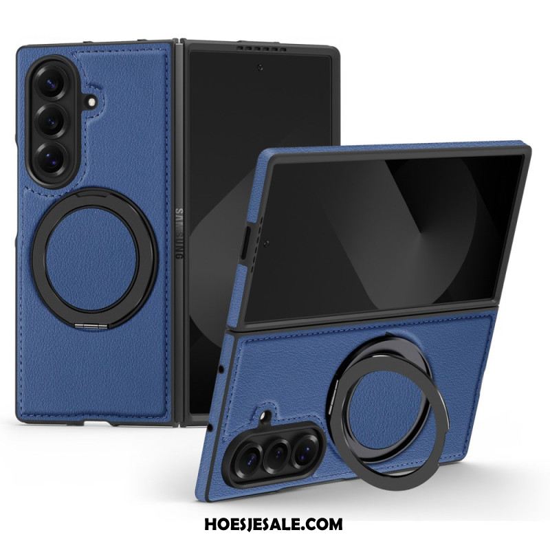 Hoesje Samsung Galaxy Z Fold 7 Magsafe-compatibel Lederlook Met Draaibare Ringhouder Bescherming Hoesje