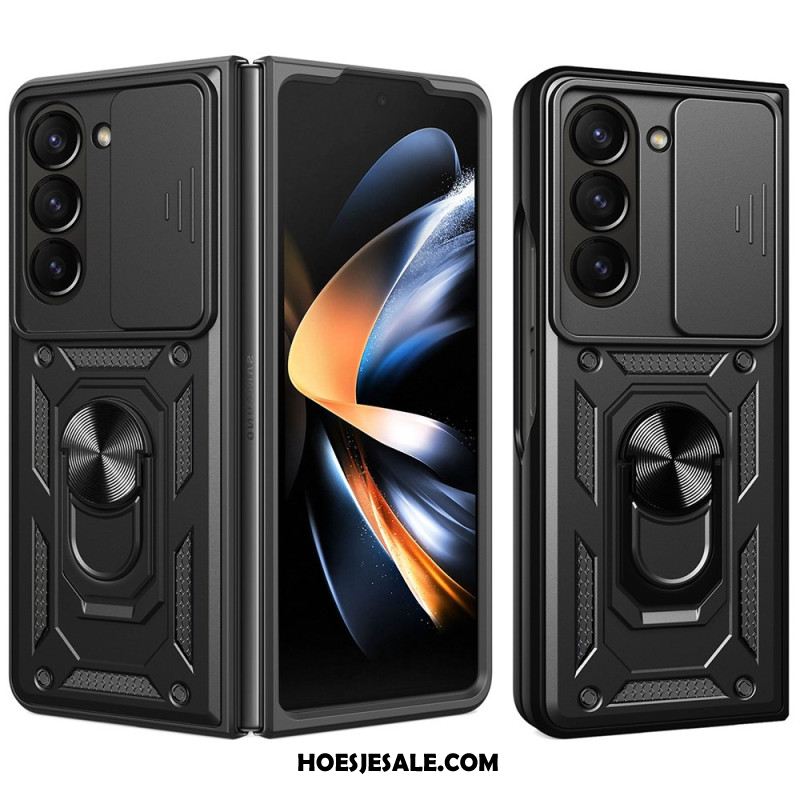 Hoesje Samsung Galaxy Z Fold 7 Ringhouder En Schuifbare Cameracover Bescherming Hoesje
