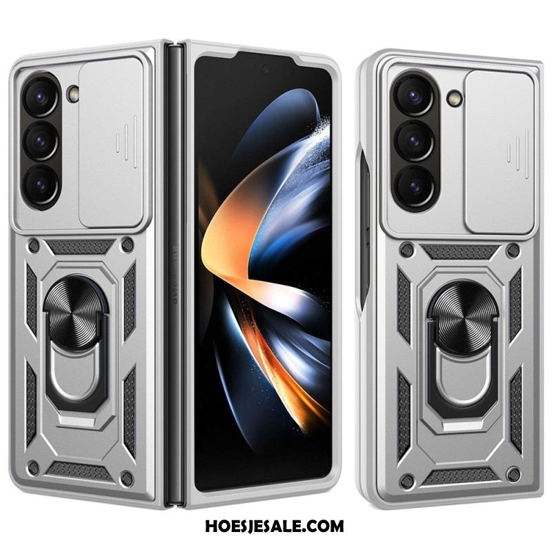 Hoesje Samsung Galaxy Z Fold 7 Ringhouder En Schuifbare Cameracover Bescherming Hoesje