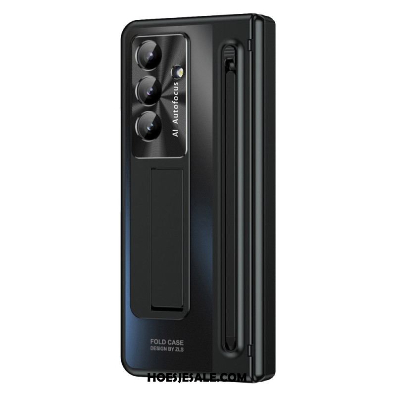 Hoesje Samsung Galaxy Z Fold 7 Standaard Met Metaaleffect En Schermbeschermer