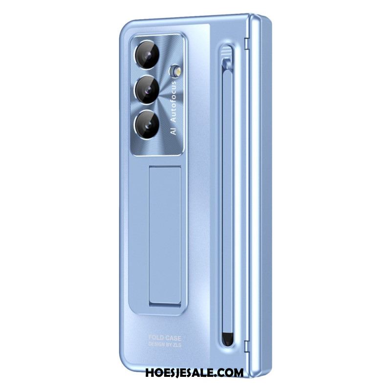 Hoesje Samsung Galaxy Z Fold 7 Standaard Met Metaaleffect En Schermbeschermer