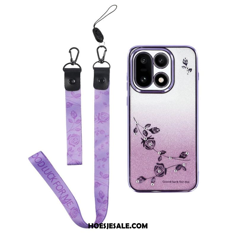 Hoesje Voor Oneplus 15 Bloemenpatroon Met Koorden