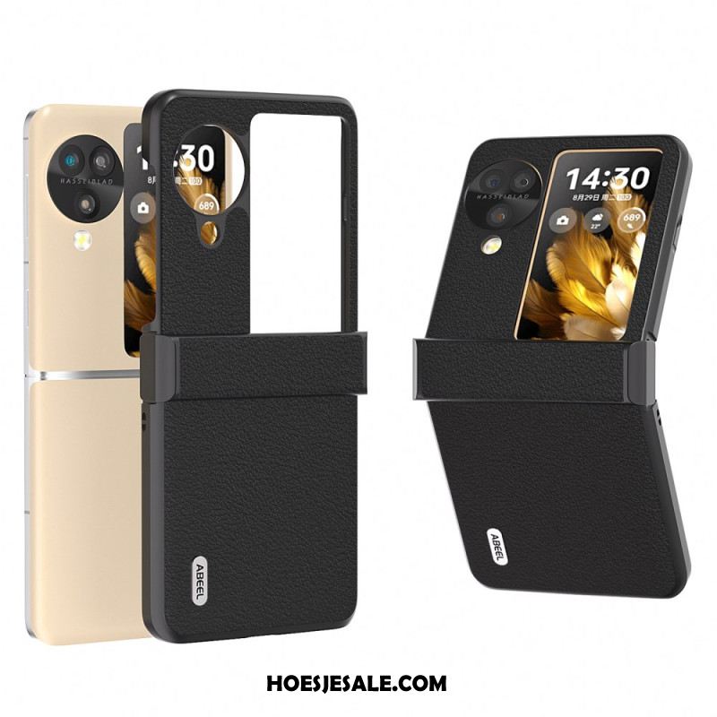 Hoesje Voor Oppo Find N3 Flip Getextureerd Leer Abeel