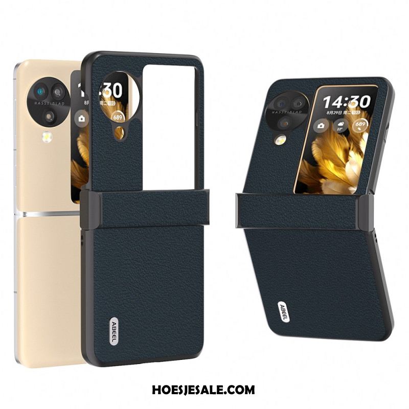 Hoesje Voor Oppo Find N3 Flip Getextureerd Leer Abeel