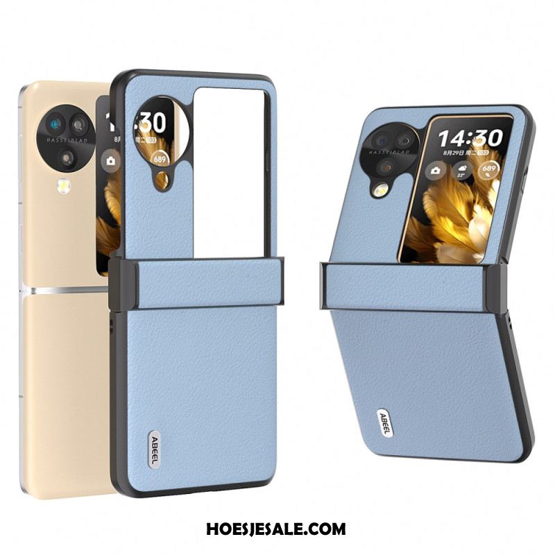 Hoesje Voor Oppo Find N3 Flip Getextureerd Leer Abeel