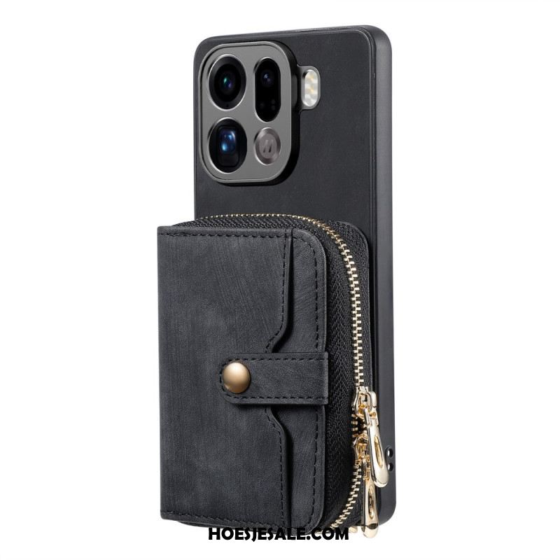 Hoesje Voor Oppo Find X9 Pro 5g Kaarthouder Met Rits En Schouderband