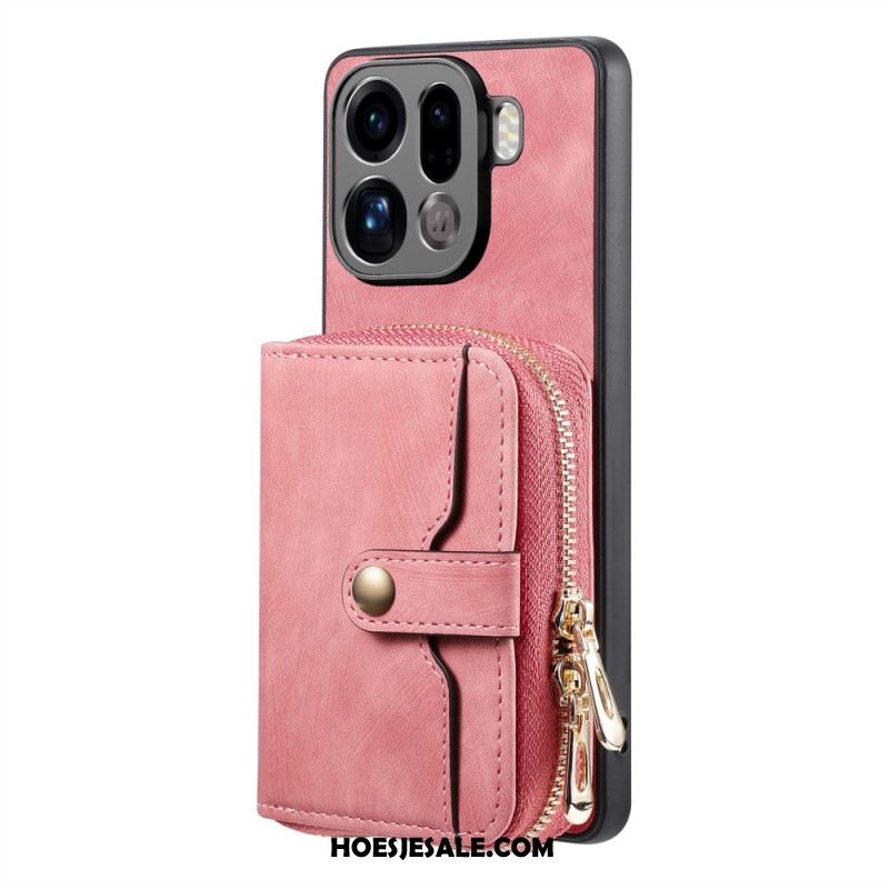 Hoesje Voor Oppo Find X9 Pro 5g Kaarthouder Met Rits En Schouderband