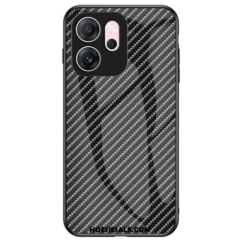 Hoesje Voor Oppo Reno 14f 5g Gehard Glas Met Koolstofvezel