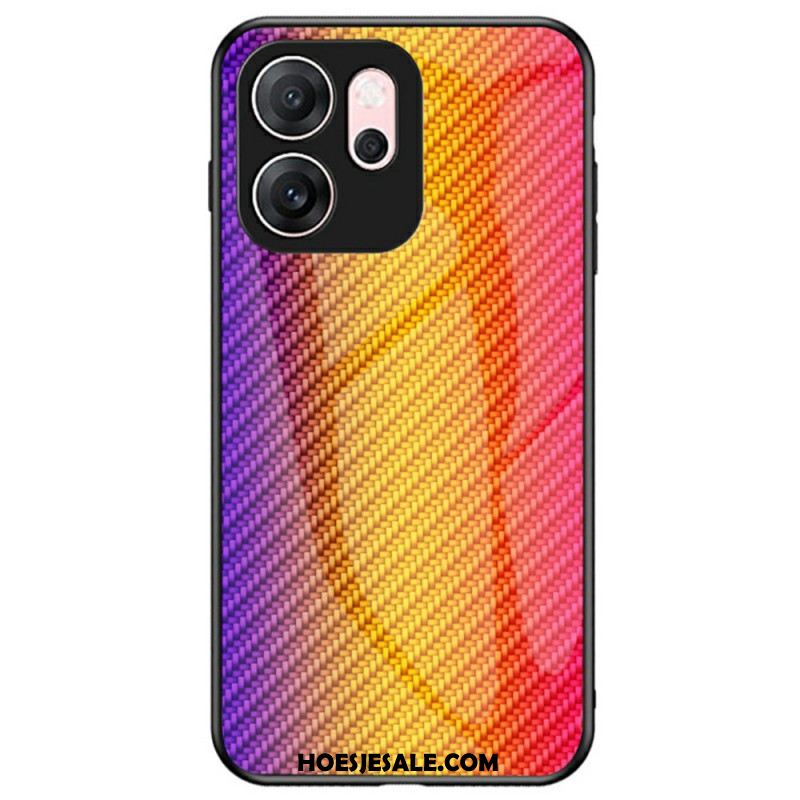 Hoesje Voor Oppo Reno 14f 5g Gehard Glas Met Koolstofvezel