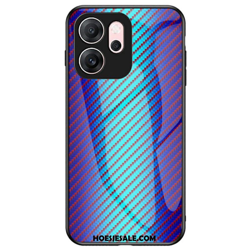 Hoesje Voor Oppo Reno 14f 5g Gehard Glas Met Koolstofvezel