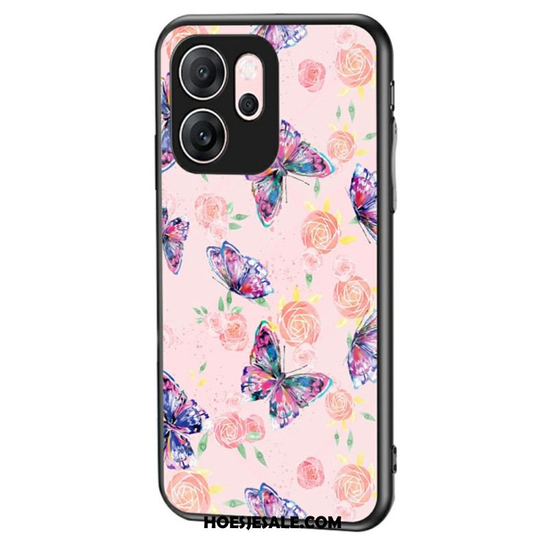 Hoesje Voor Oppo Reno 14f 5g Vlinder Gehard Glas