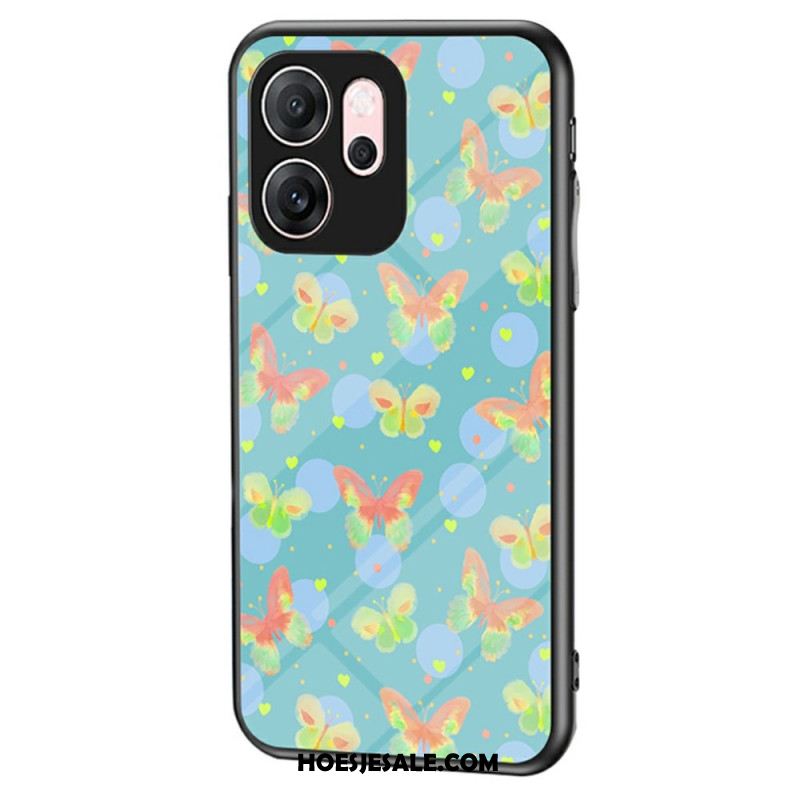 Hoesje Voor Oppo Reno 14f 5g Vlinder Gehard Glas