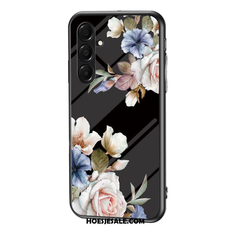 Hoesje Voor Samsung Galaxy A17 4g / 5g Bloemen Van Gehard Glas