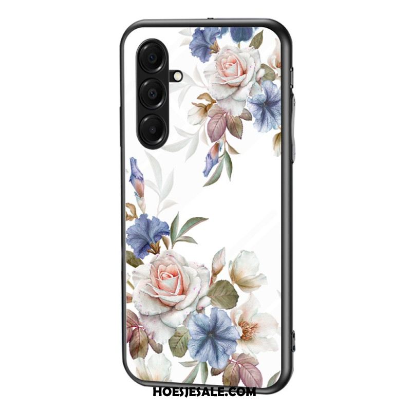 Hoesje Voor Samsung Galaxy A17 4g / 5g Bloemen Van Gehard Glas