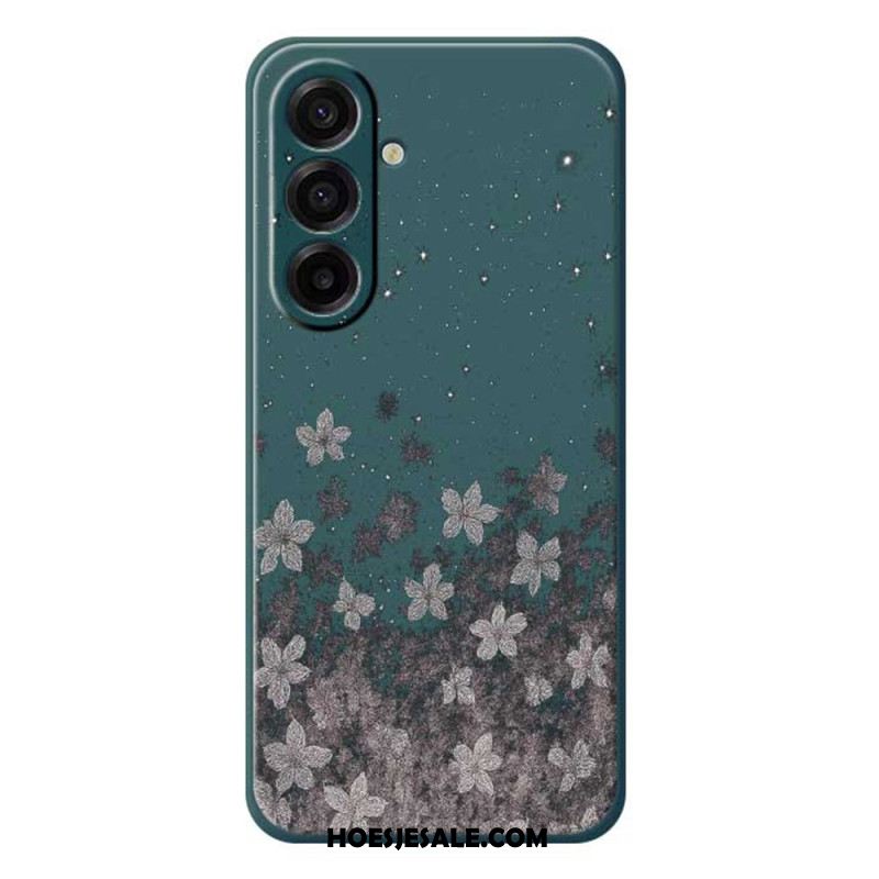 Hoesje Voor Samsung Galaxy A17 4g / 5g Grijze Bloemen