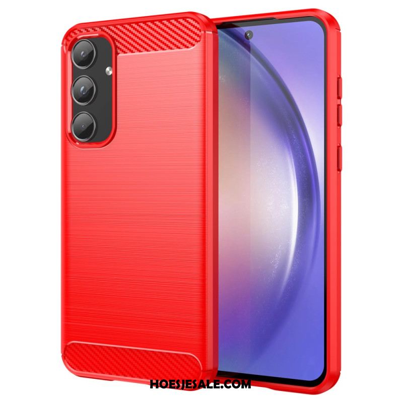 Hoesje Voor Samsung Galaxy A55 5g Geborstelde Koolstofvezel