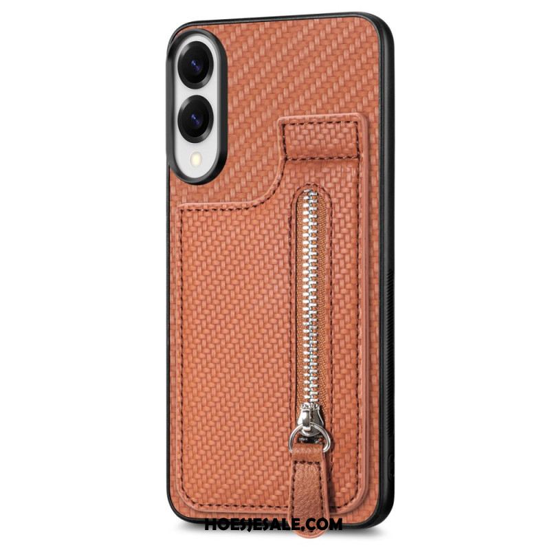 Hoesje Voor Samsung Galaxy S25 5g Edge Kaarthouder En Portemonnee Van Koolstofvezel