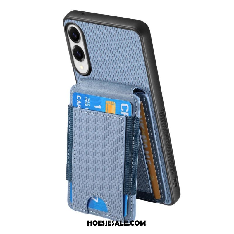 Hoesje Voor Samsung Galaxy S25 5g Edge Premium Koolstofvezel Kaarthouder En Standaard