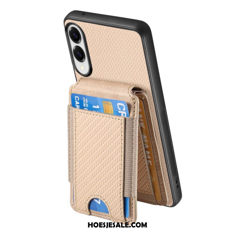 Hoesje Voor Samsung Galaxy S25 5g Edge Premium Koolstofvezel Kaarthouder En Standaard