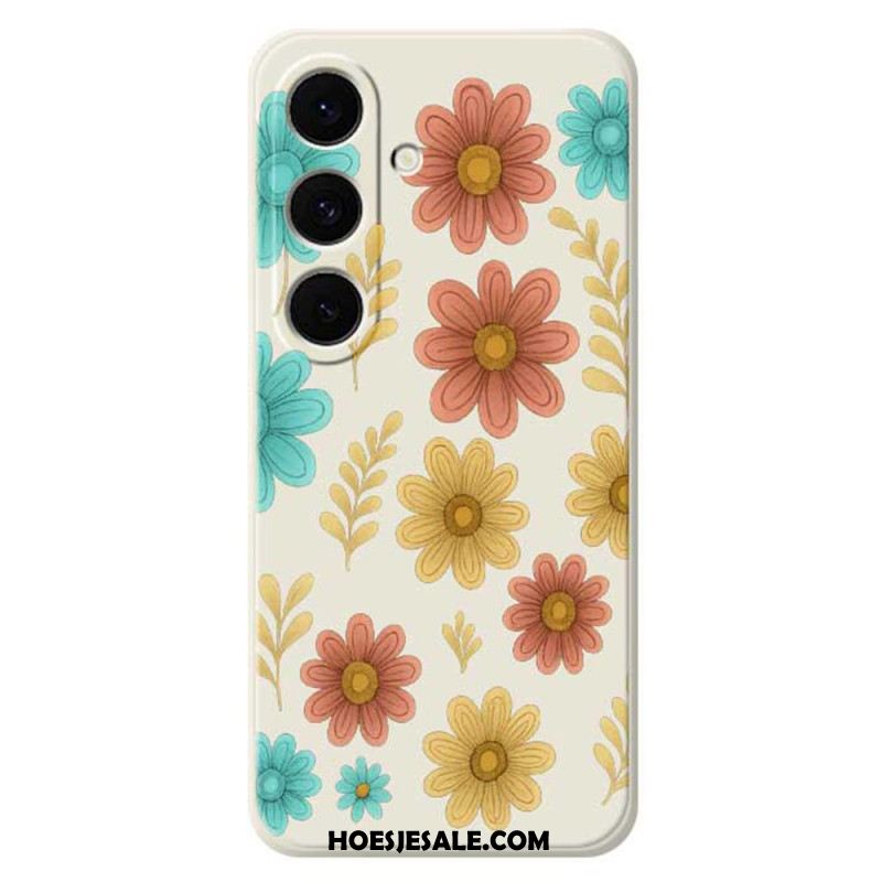 Hoesje Voor Samsung Galaxy S25 Fe Siliconen Met Bloemen