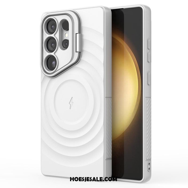 Hoesje Voor Samsung Galaxy S25 Ultra 5g Magsafe-compatibel Golvend Ontwerp Met Standaard