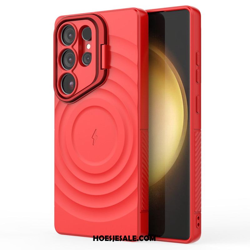 Hoesje Voor Samsung Galaxy S25 Ultra 5g Magsafe-compatibel Golvend Ontwerp Met Standaard