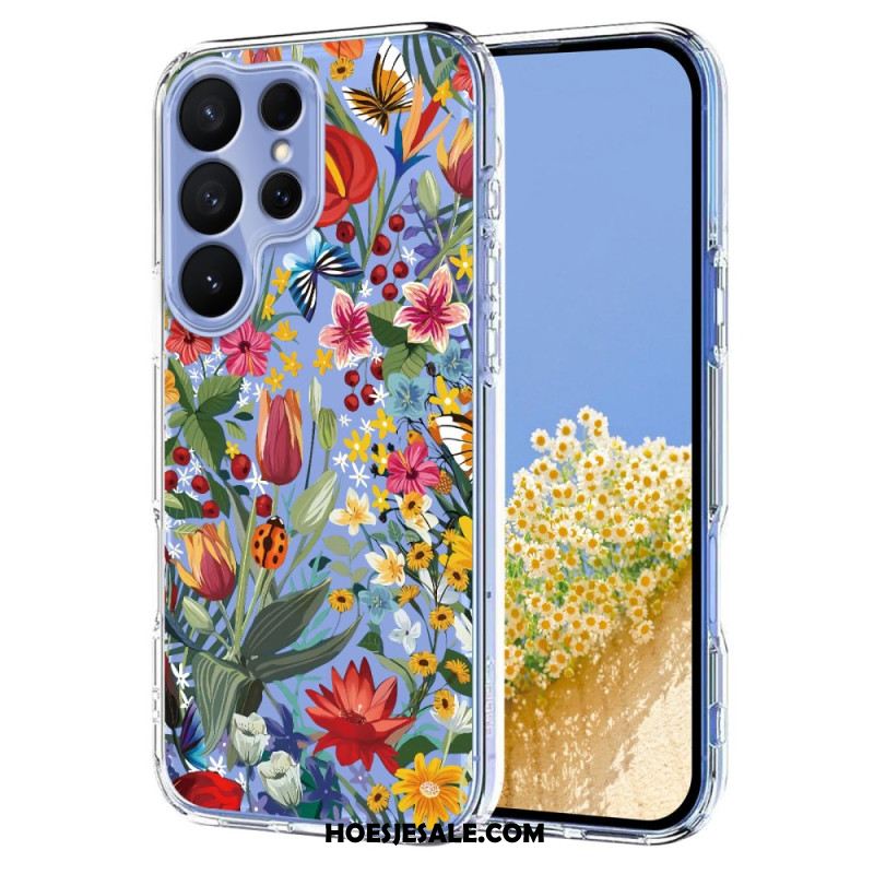 Hoesje Voor Samsung Galaxy S26 Ultra Vlinders En Bloemen