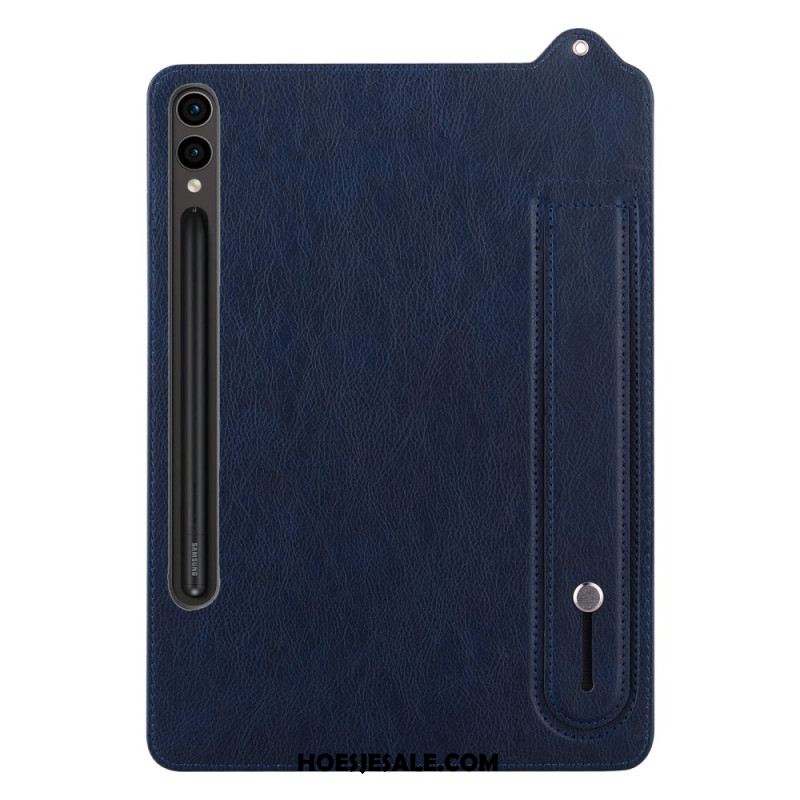 Hoesje Voor Samsung Galaxy Tab S10 Plus Stylushouder En Riem Met Leer-effect