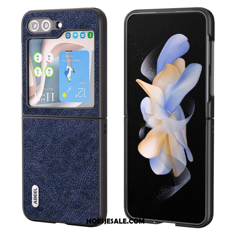 Hoesje Voor Samsung Galaxy Z Flip 5 Abeel Vintage Leereffect