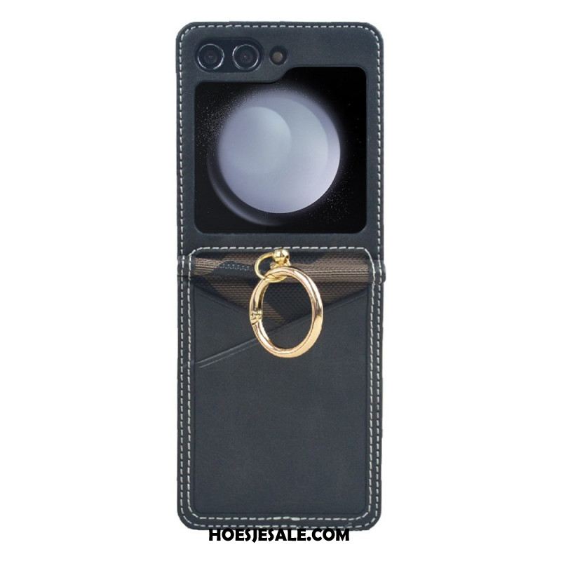 Hoesje Voor Samsung Galaxy Z Flip 7 Fe Kaarthouder En Metalen Ring