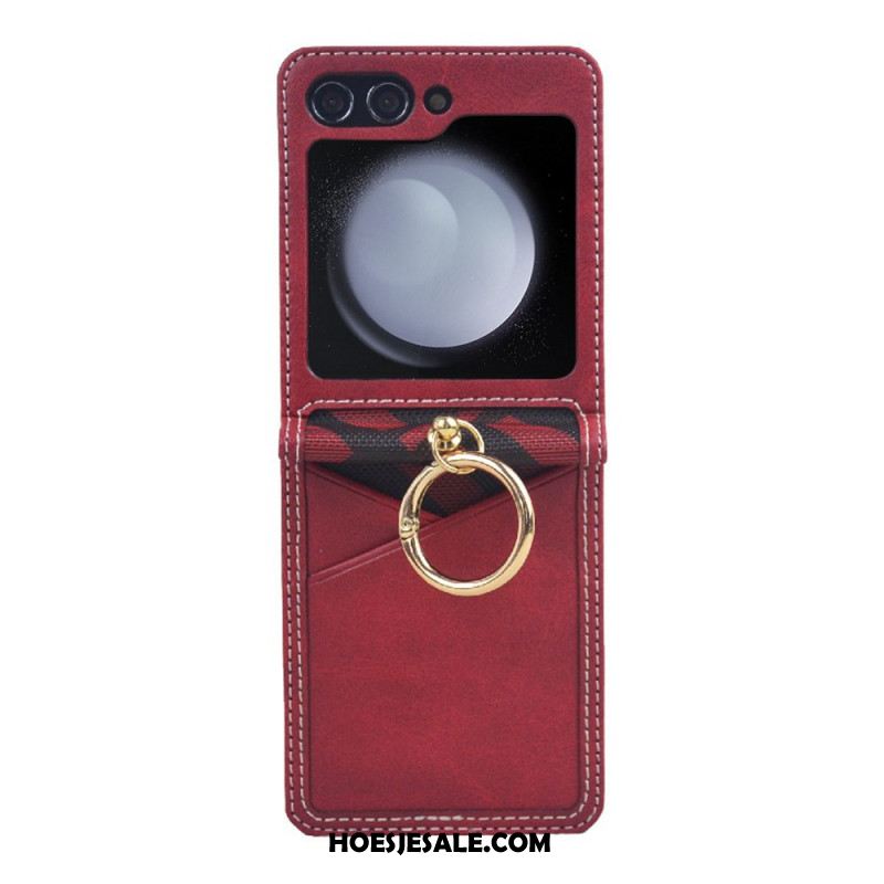 Hoesje Voor Samsung Galaxy Z Flip 7 Fe Kaarthouder En Metalen Ring