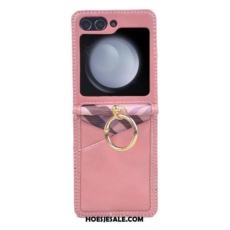 Hoesje Voor Samsung Galaxy Z Flip 7 Fe Kaarthouder En Metalen Ring