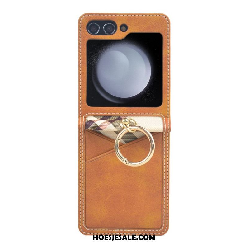 Hoesje Voor Samsung Galaxy Z Flip 7 Fe Kaarthouder En Metalen Ring