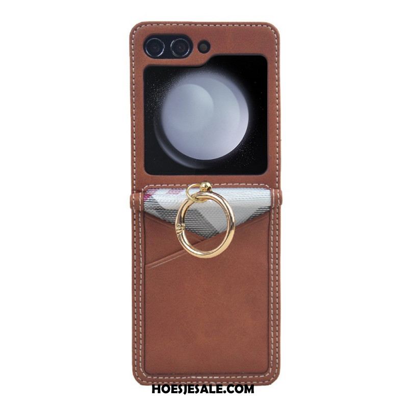 Hoesje Voor Samsung Galaxy Z Flip 7 Fe Kaarthouder En Metalen Ring