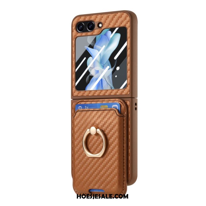 Hoesje Voor Samsung Galaxy Z Flip 7 Fe Kaarthouder Van Koolstofvezel