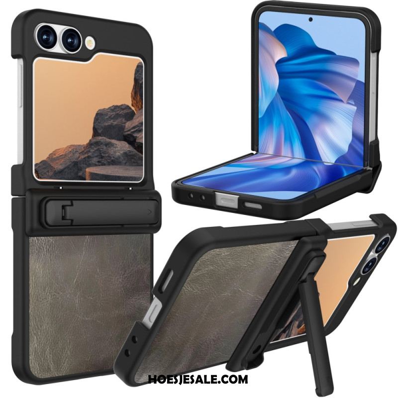 Hoesje Voor Samsung Galaxy Z Flip 7 Fe Standaard Met Vintage Lederlook