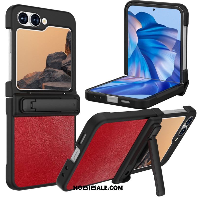 Hoesje Voor Samsung Galaxy Z Flip 7 Fe Standaard Met Vintage Lederlook