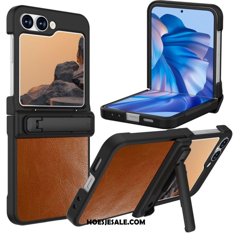 Hoesje Voor Samsung Galaxy Z Flip 7 Fe Standaard Met Vintage Lederlook