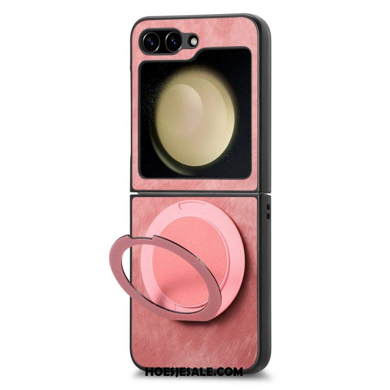 Hoesje Voor Samsung Galaxy Z Flip 7 Fe Suède-effect Met Draaibare Standaard