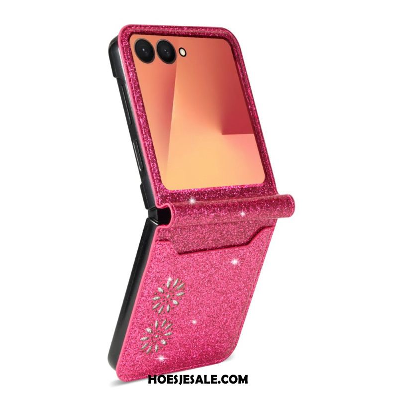 Hoesje Voor Samsung Galaxy Z Flip 7 Glitter Kaarthouder