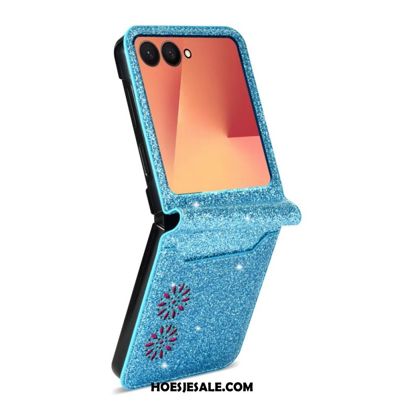 Hoesje Voor Samsung Galaxy Z Flip 7 Glitter Kaarthouder