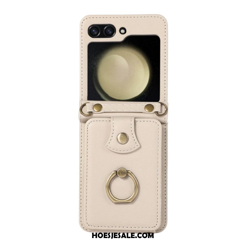 Hoesje Voor Samsung Galaxy Z Flip 7 Kaarthouder En Schouderband