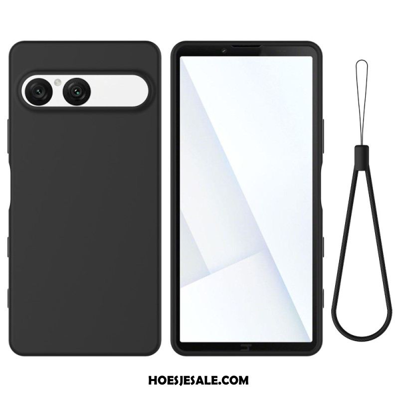 Hoesje Voor Sony Xperia 10 Vii Siliconen Met Bandje