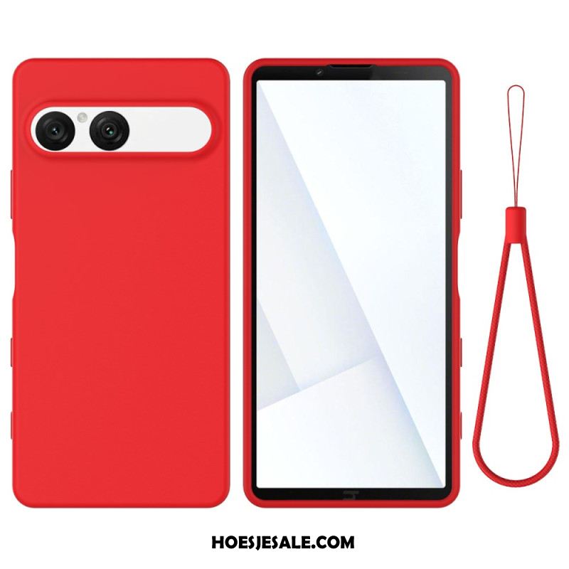 Hoesje Voor Sony Xperia 10 Vii Siliconen Met Bandje